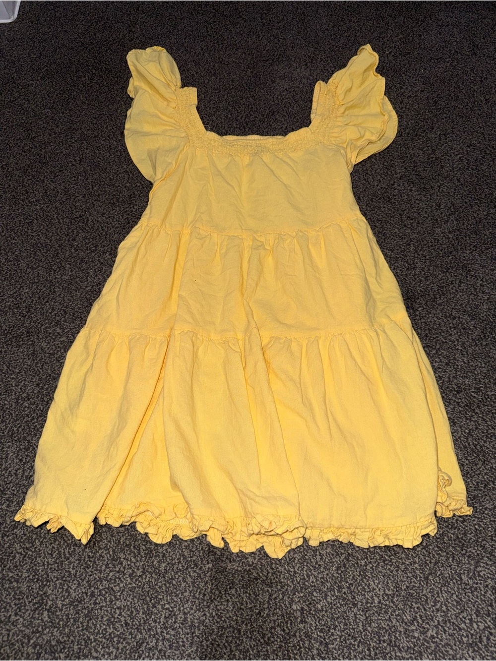 Princess Polly Yellow Tiered Ruffle Dress Size 4 Boho Cottagecore Style - Picture 3 of 9